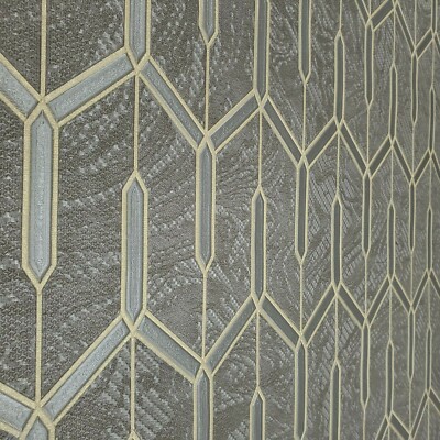 Charcoal gray gold metallic faux carbon textured Wallpaper Geometric lines 3D