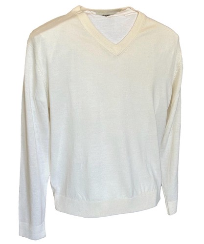 Raffi Linea Uomo Men's Large 100% Extra Fine Merino Wool V-Neck Sweater New Tags - Picture 5 of 9