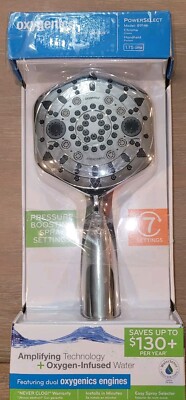 OXYGENICS POWER BLAST HANDHELD SHOWER STAINLESS STEEL 89146. New In Box