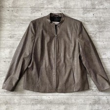 Y2k Brown Faux Leather Animal Snake Biker Jacket Size Large 12-14 Gerry Weber