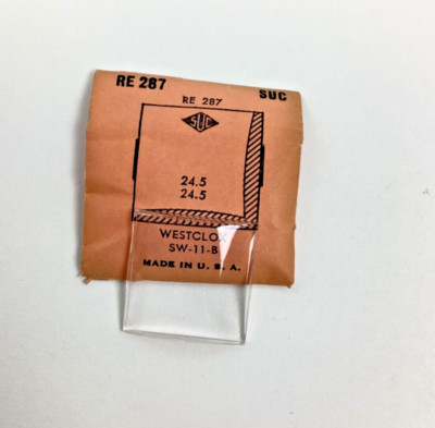 Vintage NOS Standard Unbreakable Crystal RE287 Westclox SW-11-B 24.5 x 24.5
