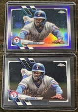 2021 Topps Chrome Baseball Update Series ADOLIS GARCIA Purple Refractor + Base