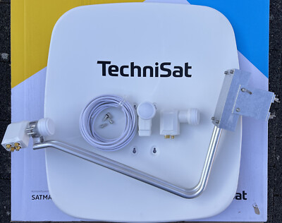 TechniSat Satanlage 65plus weiß mit Quattro - Switch-LNB Neu 10m Kabel neu
