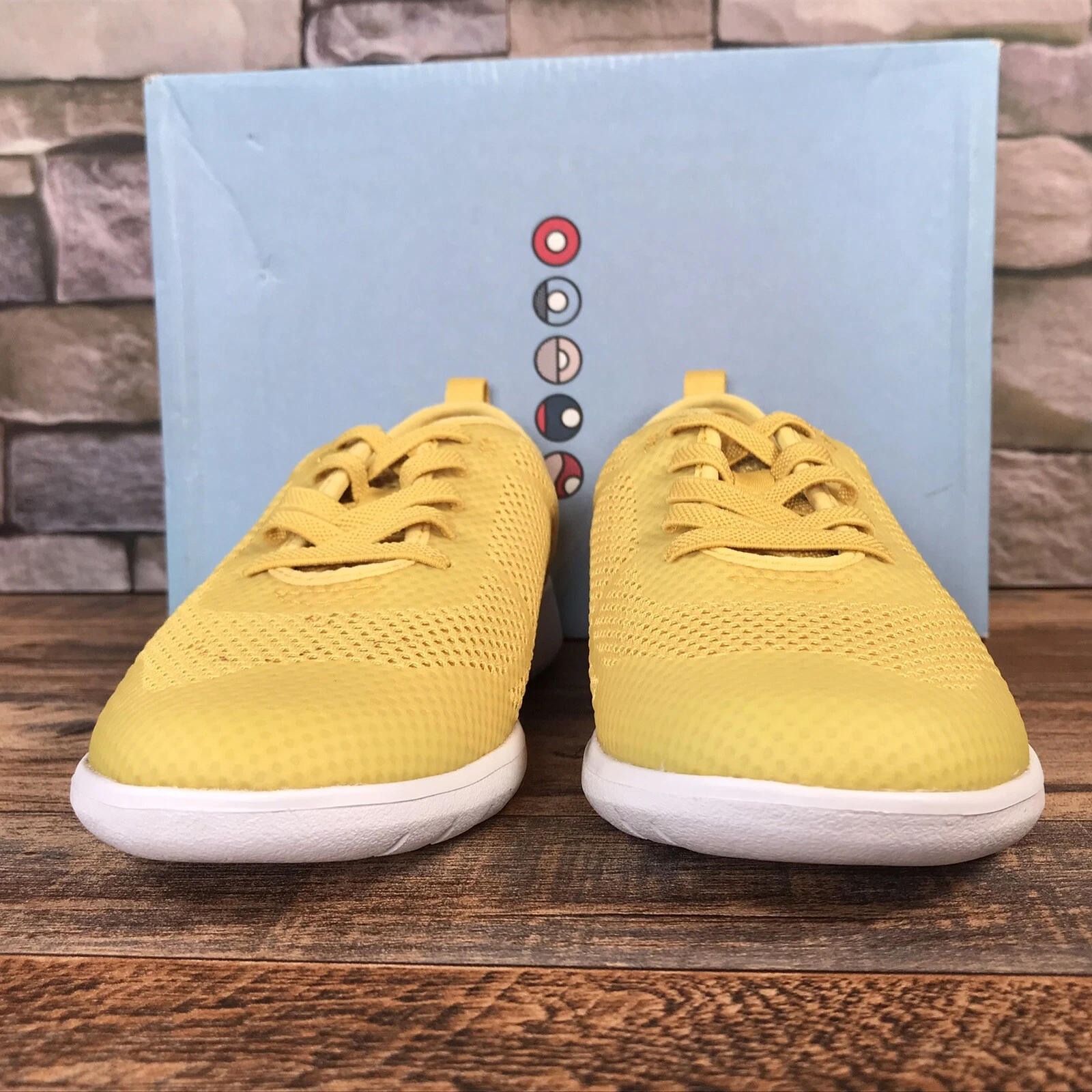 Scarpe da ginnastica Clarks Scape Soar per bambini gialle sintetiche UK 1 vestibilità F EU 33