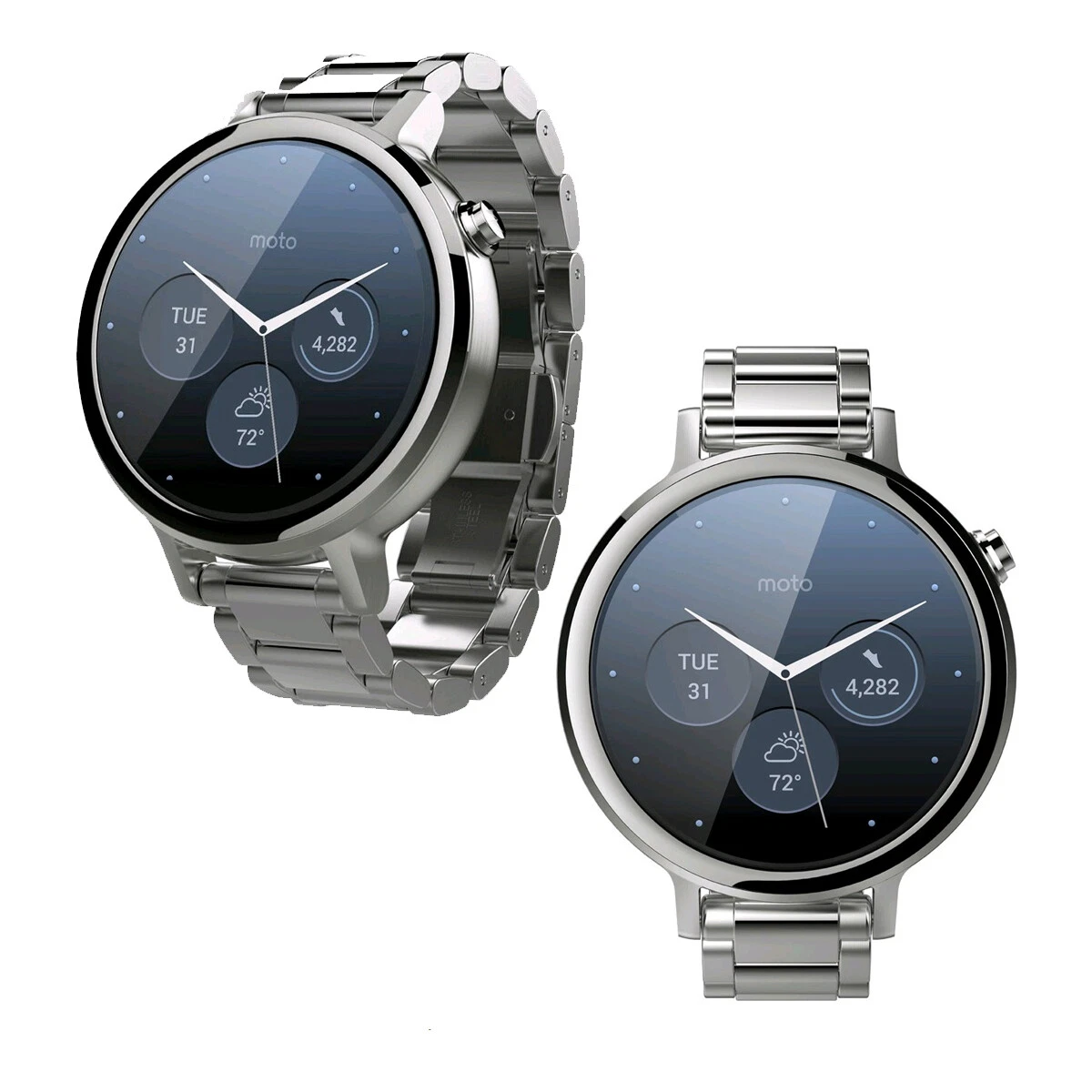 hø Decode neutral Motorola MOTO 360 2nd Gen 42mm Women Android Watch, Silver in Silver Metal  Band | eBay