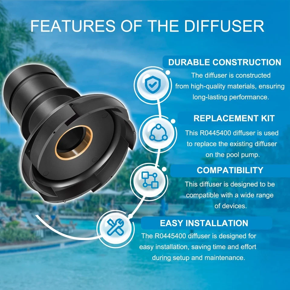 R0445400 Diffuser w/ O-Ring Hardware Replacement Kit for Zodiac Jandy Pool Pumps - Image 3 of 4