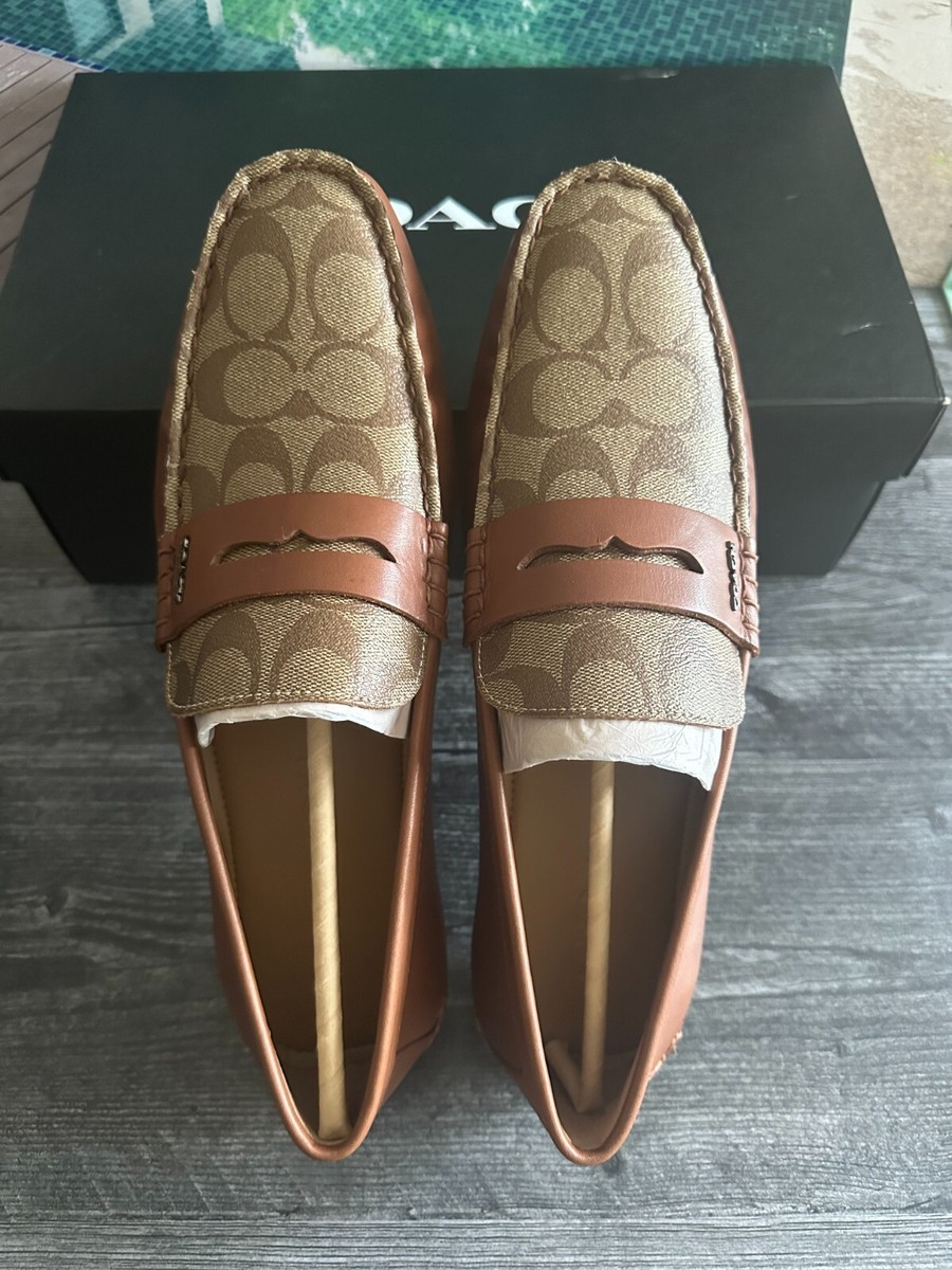 BN Coach Mott Driver Men's Size 9D Loafers Shoes signature