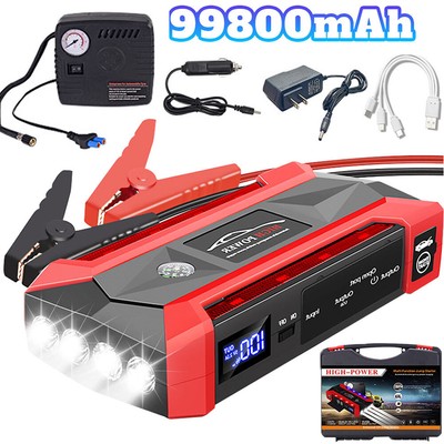Portable Car Jump Starter Booster Jumper Box 99800mAh Power Bank Battery Charger