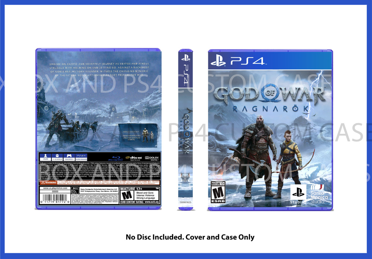 CUSTM REPLACEMENT CASE NO DISC God of War Ragnarok NO DISC PS4 PS5