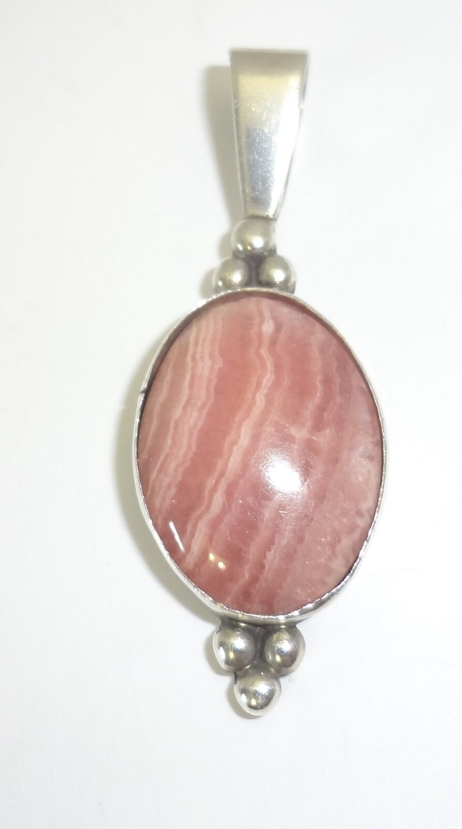 Navajo G. JIM Sterling Silver Rhodochrosite Pendant | eBay