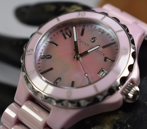 Christian Jacques Swiss Damen rosa Ceramica Uhr Saphir MOFE02280 NEU BAT! - Bild 3 von 11