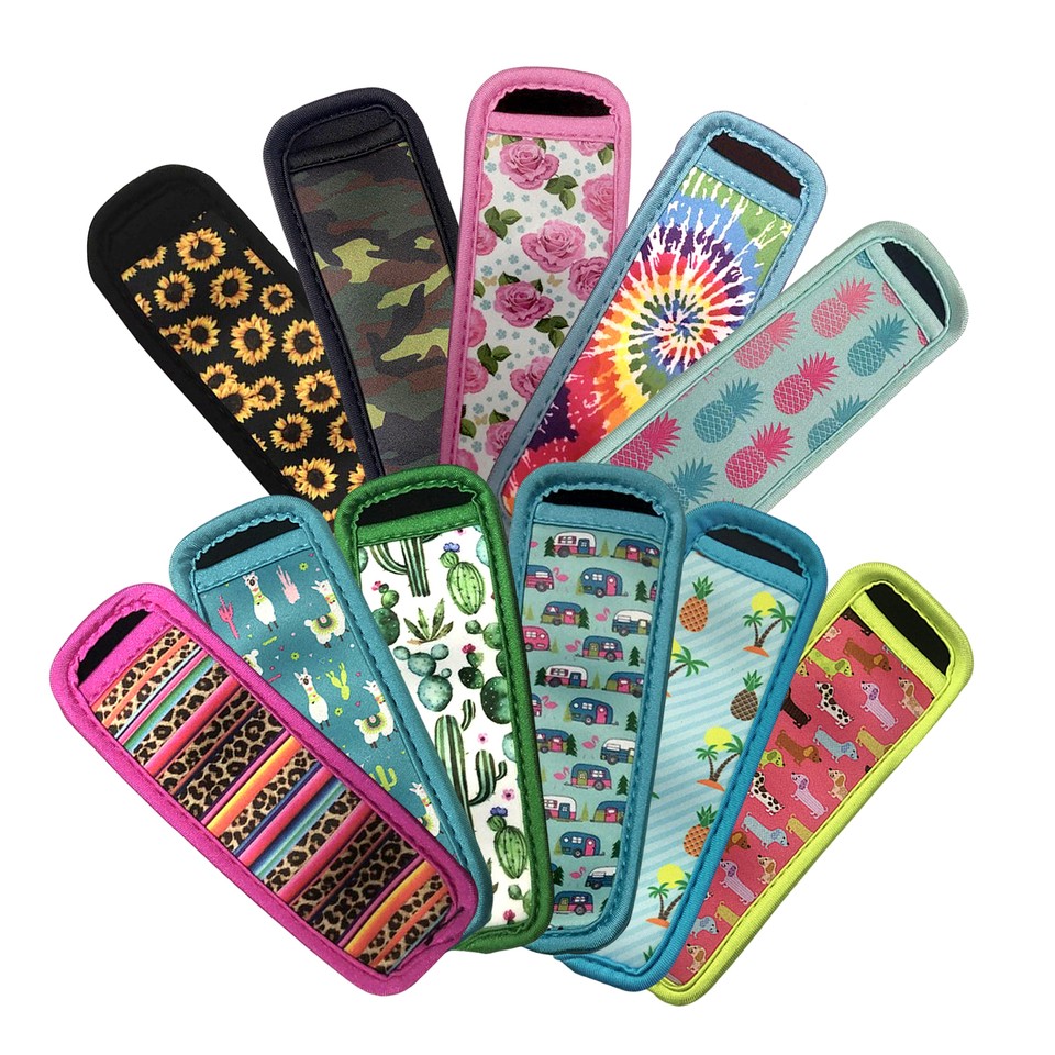 Kids Popsicle Cover Freezer Bags Colorful Reusable Holders Flexible Ice