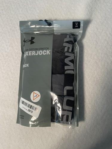 Under armor boxer jock boys cotton stretch four pack boxer briefs large black