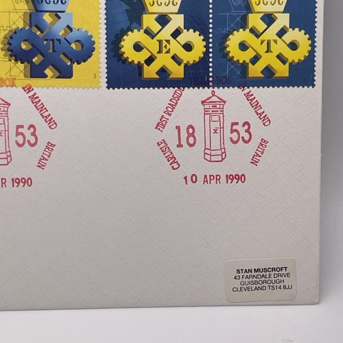 CARLISLE First Road-side Pillar Box in Britain 1990 Postmark PMK Queen Stamp FDC - Picture 9 of 12