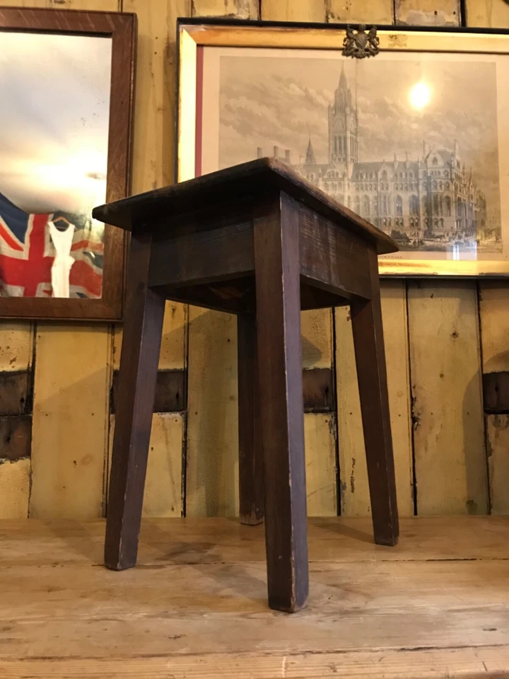 Antique 19th Century Church Chapel Stool S Hole To Top (A) — 第 4/4 张图片