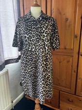 H&M leopard print loose fit dress size small