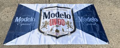Modelo Cervaza Especial Soccer  Flag 3'x5' Horizontal 4 Metal Eyelets Promo
