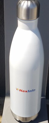 USED X ETS EXPRESS 26oz WHITE Stainless Steel HYDRATION Bottle NEXINFO ORACLE