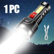 Brighter Rechargeable 5500000LM Powerful Camping COB Waterproof Flashlight Torch