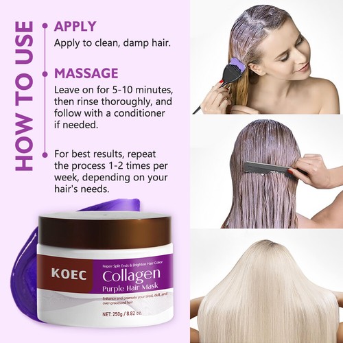 250g Purple Hair Mask Moisturizing and Care Hair Mask - Picture 5 of 6