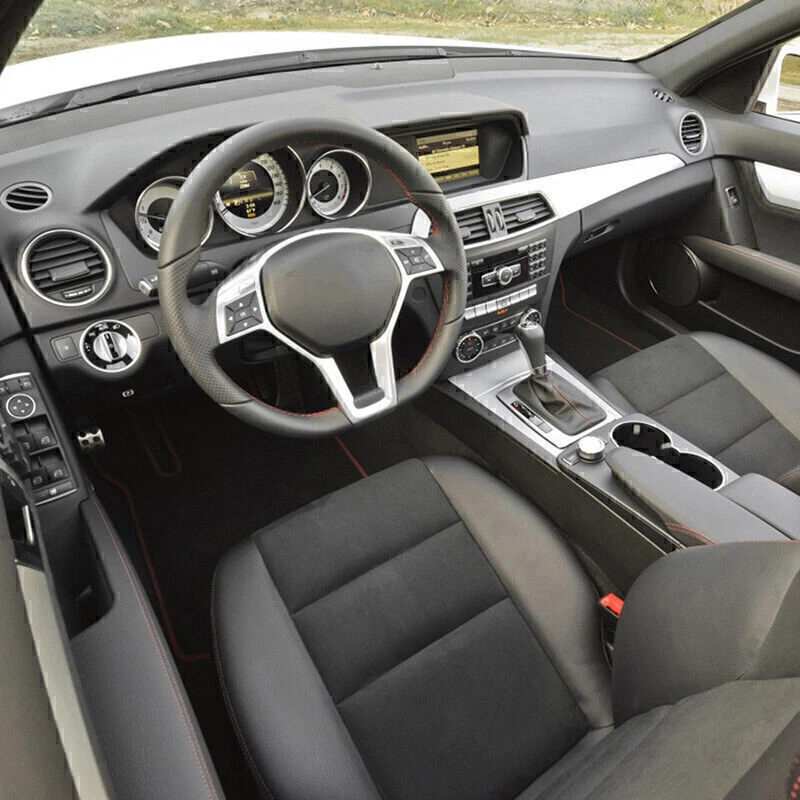 Chrome For Mercedes Benz W176 W204 W212 E350 Steering Wheel Trim Cover 2012-2014 - Image 4 of 4