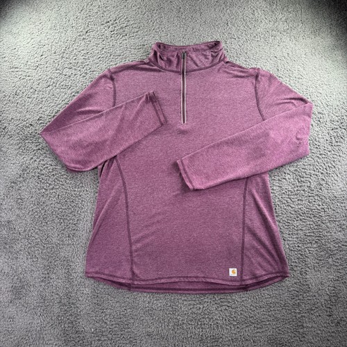 Pullover Carhartt Mujer XL 16-18 Magenta Force Elastizado Rendimiento 1/4 Cremallera Golf - Imagen 2 de 12