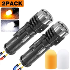 2-4Pack Magnetic LED Flashlight Rechargeable Aluminum Flashlights with Lampshade