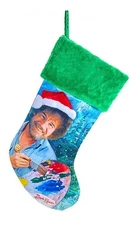 Kurt Adler Bob Ross Stocking With Green Cuff