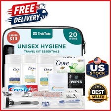 Travel Ready 20 Piece Hygiene Kit with Toiletries in Clear Bag for Convenience