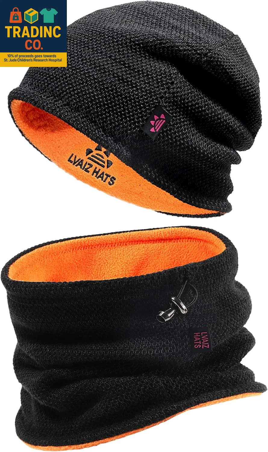 Fleece-Lined Winter Beanie and Neck Gaiter Set for Men and Women