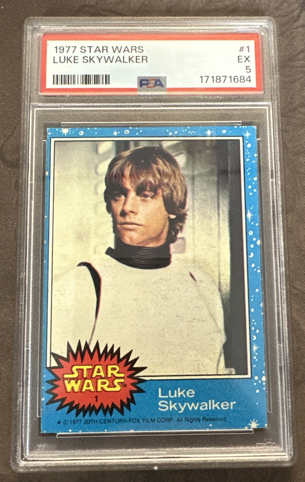 1977 Topps Star Wars Card #1 Luke Skywalker Rookie PSA 5 EX JUST GRADED