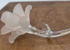 Clear & White Art Glass Flower Figurine Sculpture, Floral Pattern 4in x 2in — photo 4