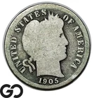 1905-O Barber Dime, Micro "O", Scarce Type