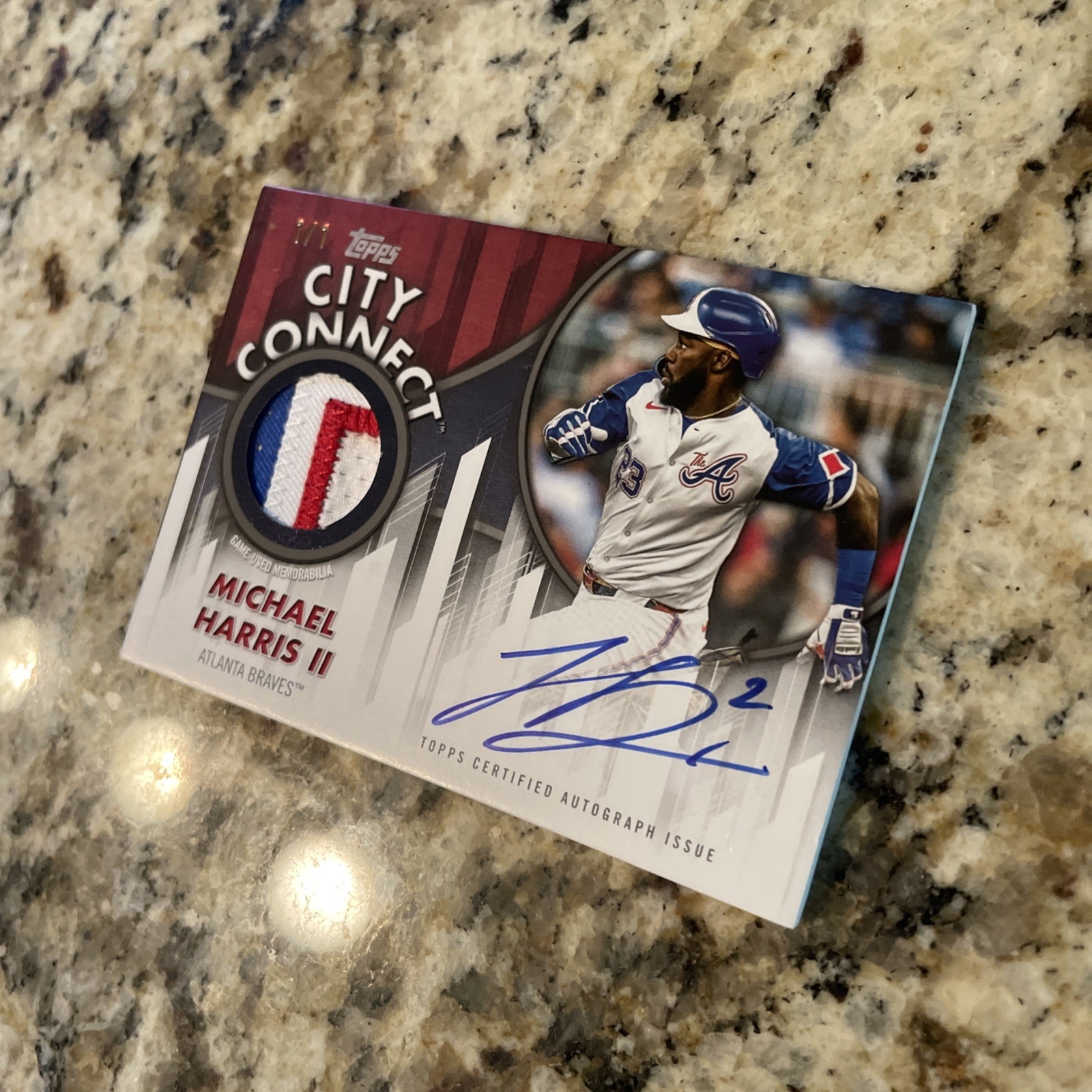 2026 Topps Series 2 Michael Harris II City Connect Auto Relic 1/1 Braves view 4