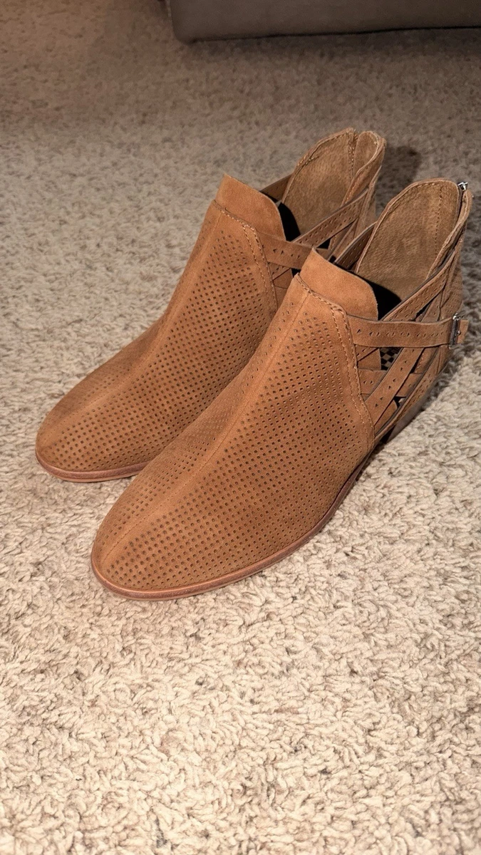 vince camuto aranda lace up peep toe dress booties Vince Camuto Women's Finndaya Peep-Toe Booties