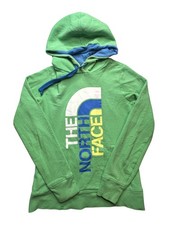 The North Face Hoodie Womens XS Green Pullover Fleece Pockets Graphic Logo