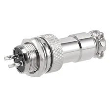 Aviation Connector, 12mm 2P 7A 125V GX12-2 Male Filament Panel Power