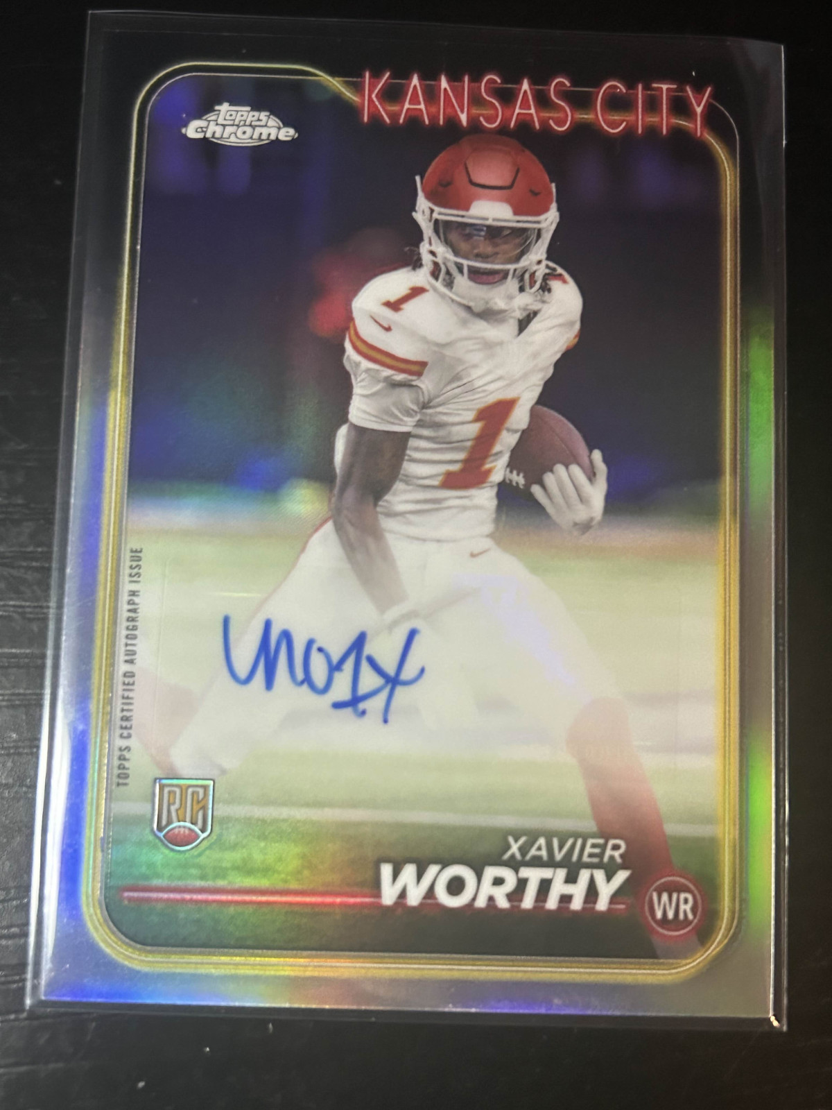 Xavier Worthy 2024 Topps Chrome #RA-XWO Refractor Auto Rookie RC Chiefs