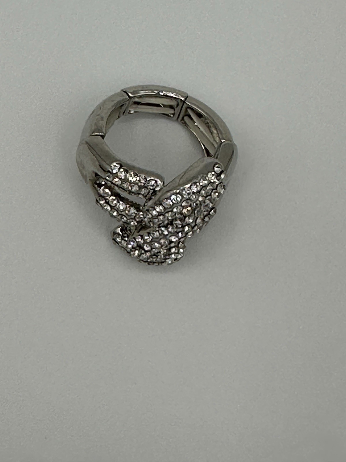 Silver Tone Pave Rhinestone Interlocking Style St… - image 7