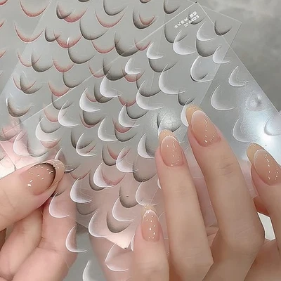3D Gradient French Line Nail Stickers Design French Romance Gradient Line Nail - Bild 1 von 4