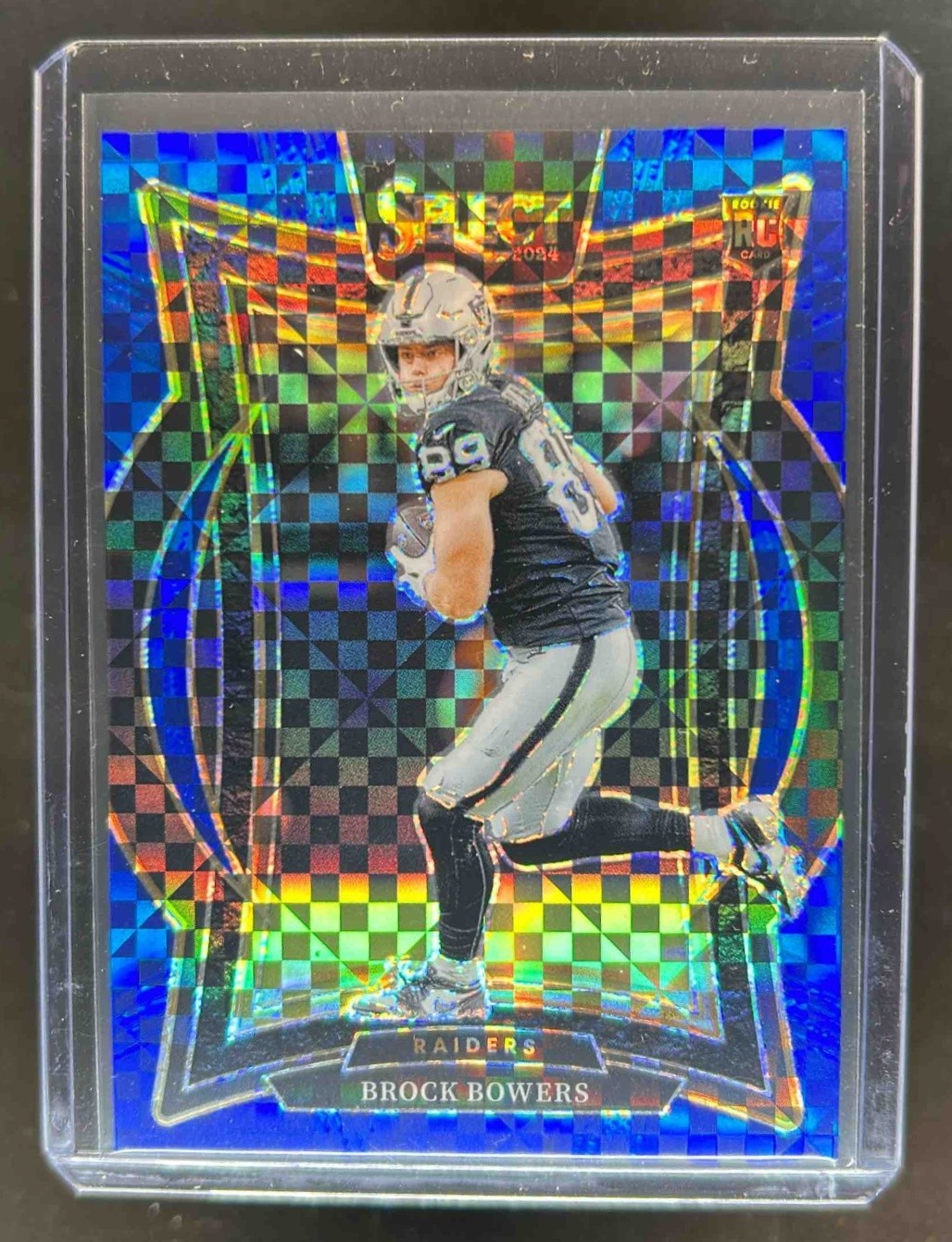 2024 Select Brock Bowers Concourse RC Blue Prizm #85/249 Raiders