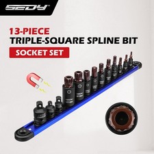 13-Triple-Square Spline Bit Socket Set Magnet...