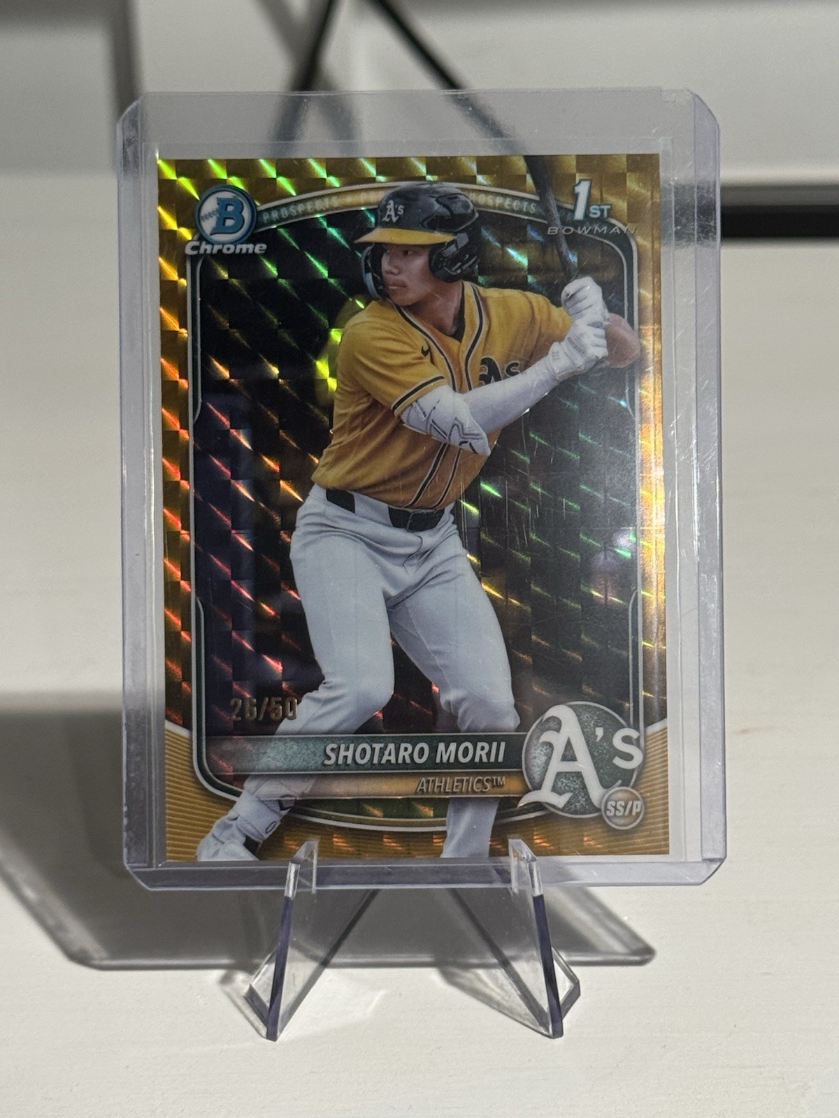 Shotaro Morii 2025 Bowman Chrome 1st GOLD GEOMETRIC REFRACTOR RC /50 #BCP-170