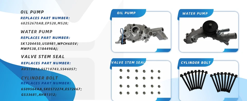 Juego de juntas de culata para Chrysler Dodge Charger Jeep Ram 11-20 3,6 L Foto 4 de 4