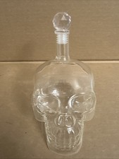 Clear Skull Head Glass Bottle Gothic Decanter Liquor Decor Free Shipping