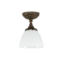 Deckenlampe Aus Messing Glas In Bronze Antik Weiß E14 Handarbeit Leuchte Decke