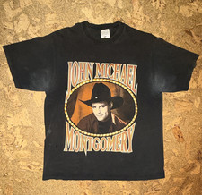 Camiseta Negra Doble Cara John Michael Montgomery Vintage 1994 Tour Talla XL