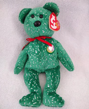 Ty Beanie Babies Green Decade Bear 8" From 2003