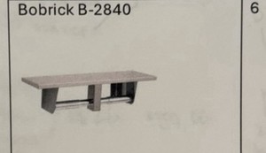 Bobrick B-2840 Wall-Mounted Double toilet paper holder with shelf. 2 open boxes
