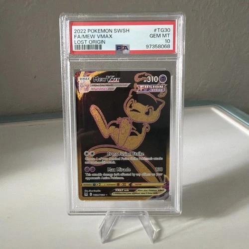 PSA 10 GEM 2022 POKEMON LOST ORIGIN FULL ART MEW VMAX BLACK GOLD TG30/TG30